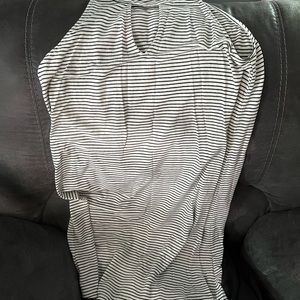 Women’s BKE red black and white striped dress Size L